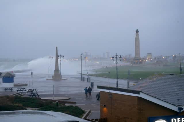 A weather warning for wind has been issued for Portsmouth and much of the south of England. Pictured is windy weather in Southsea. Picture: Habibur Rahman.