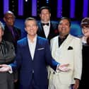 ITV of host Bradley Walsh with all five Chasers, as the quiz show The Chase is to celebrate its 1,000th episode with a special edition. Picture: PA/ITV. 