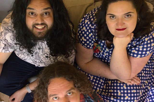 The founders of the Southsea-based Boutique Comedy Club. Sunjai Arif, Hetty Austin and the top of Joe Wells' head. Picture by Al Wincott
