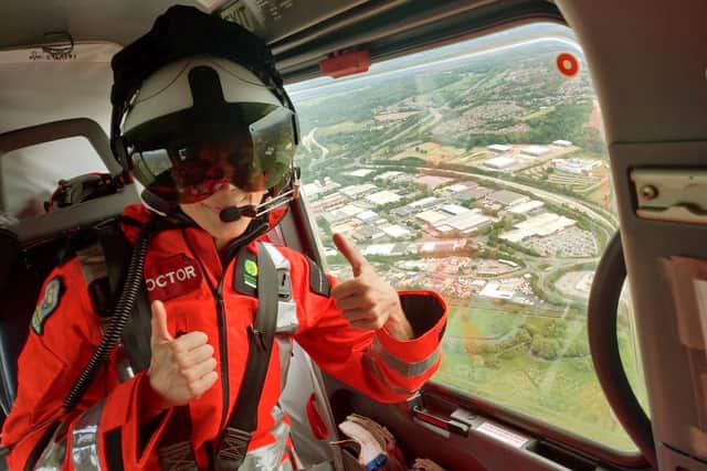 Dr Frances Dolman in flight. Pictures: HIOWWA