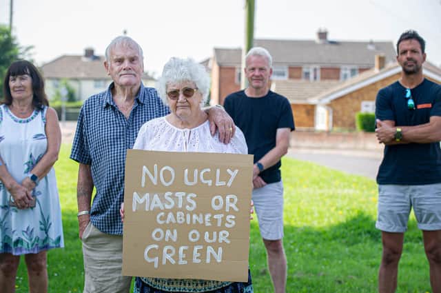 Portchester residents at Gladstone Gardens, Portchester, protesting a proposed 5G mast. 

Picture: Habibur Rahman