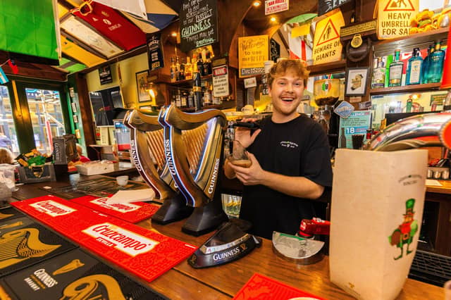 Shenanigans Irish Bar and Cafe 57 Osborne Road Pictured: Max Irwin - Team Member of Shenanigans Picture: Marcin Jedrysiak