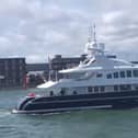 A luxury superyacht has visited Portsmouth.