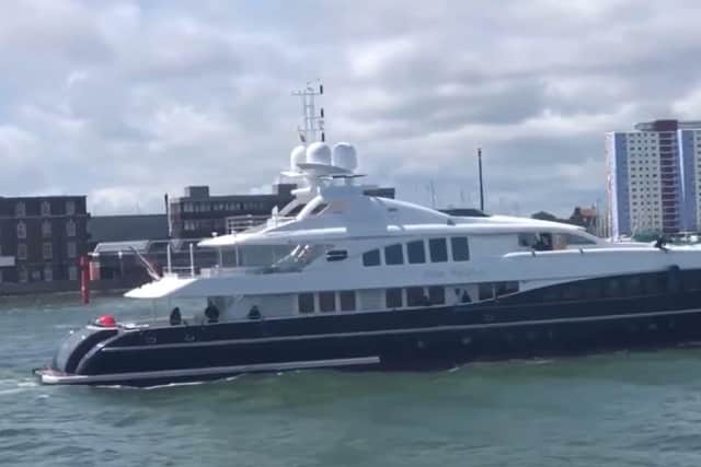A luxury superyacht has visited Portsmouth.