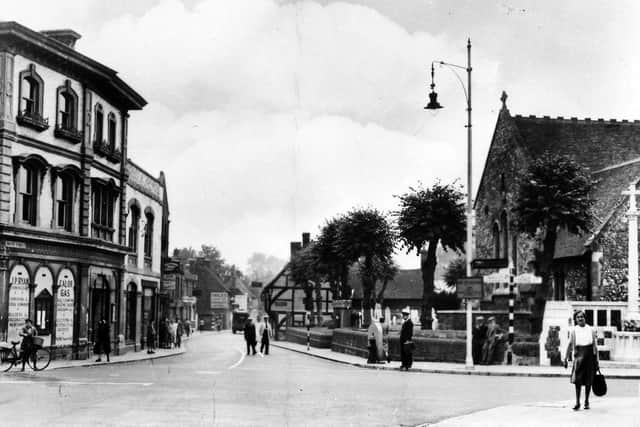 Looking across the A27  to South Street, Havant, in the 1940s or '50s. Picture: Ralph Cousins collection.