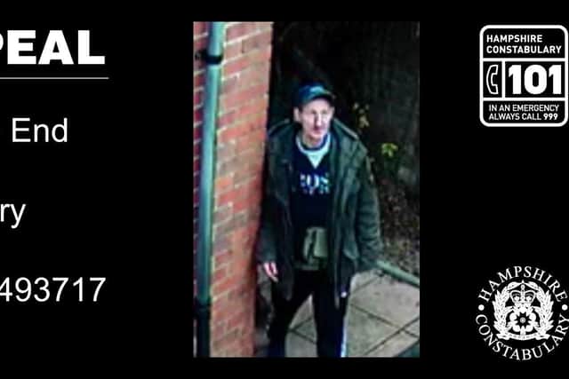 Police want to speak to this man. Pic Hants police