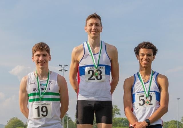 Ed Dodd won the senior men's 1500m in a time of 3:59.77. CoP colleague Cameron Walker-Powell, right, was third in 4:01.57. Picture by Paul Smith
