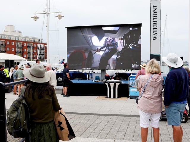 Sailing action on the big screen. Picture: Chris Moorhouse (160825-07)