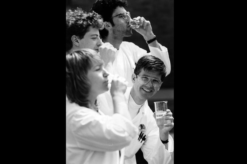 Stewart Luke heads the team at Portsmouth Water Company in West Street, Havant, in making sure our water tastes just right in 1993. The News PP1957