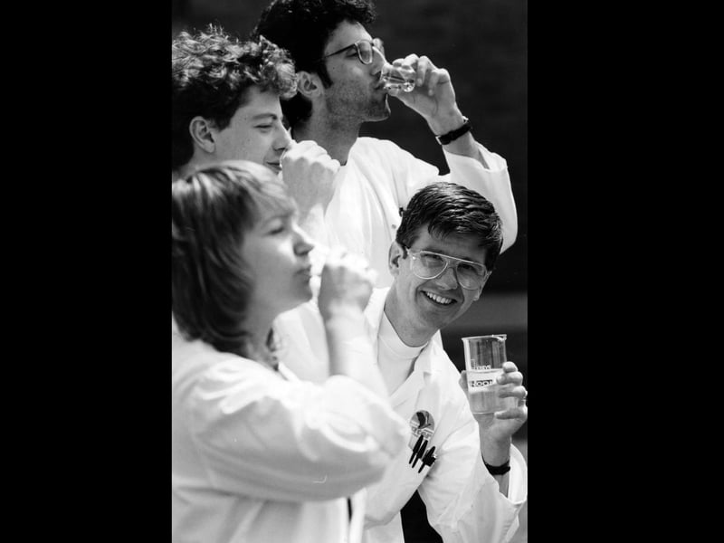 Stewart Luke heads the team at Portsmouth Water Company in West Street, Havant, in making sure our water tastes just right in 1993. The News PP1957