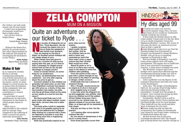 One of Zella Compton's earliest columns, in 2007, for The News
