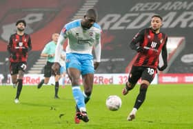 New Hawks loan signing Emmanuel Adebowale in action for Crawley. Picture: Jamie Evans