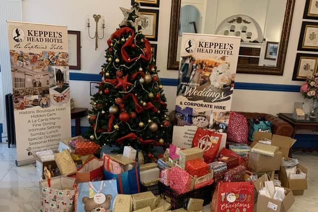 The community giving tree at the Keppel's Head Hotel in Portsea