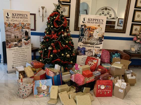 The community giving tree at the Keppel's Head Hotel in Portsea