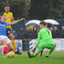 Anthony Scully in pre-season friendly action against Gosport. The winger is among 11 new faces at Fratton Park so far this summer. Picture: Sarah Standing (140723-9544)