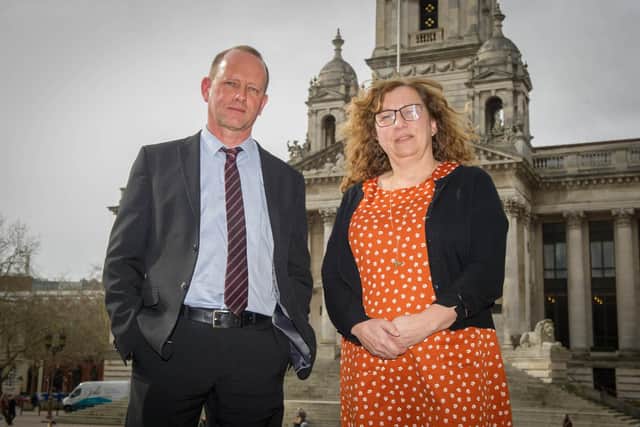 Portsmouth City Council cabinet member for education, Cllr Suzy Horton, alongside deputy director of Children's Services, Mike Stoneman. The council have already made plans for Easter holiday food provision for children eligible for free school meals.