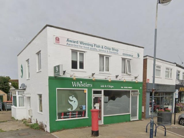 Whistlers Fine Fish & Chips at 47 Station Road, Hayling Island was given the score of one-out-of-five after assessment on January 16, the Food Standards Agency's website shows.