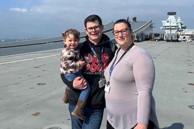 Abbie with Charlie before he was deployed overseas seas