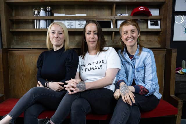 The Form+Function team, from left Jamie Wilds, Annabel Innes, Paula Lawes. Picture by Ollie Denny of Black Anchor Films