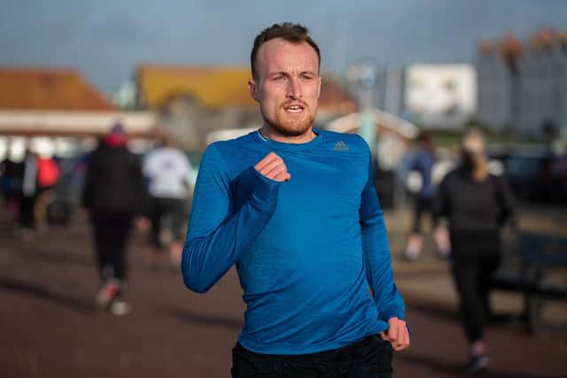 Lewis Banner was first home on what was his opening visit to the recently launched Great Salterns parkrun Picture: Vernon Nash (090219-023)