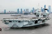 HMS Queen Elizabeth arrives in New York ahead of hosting the Atlantic Future Forum  in 2022.