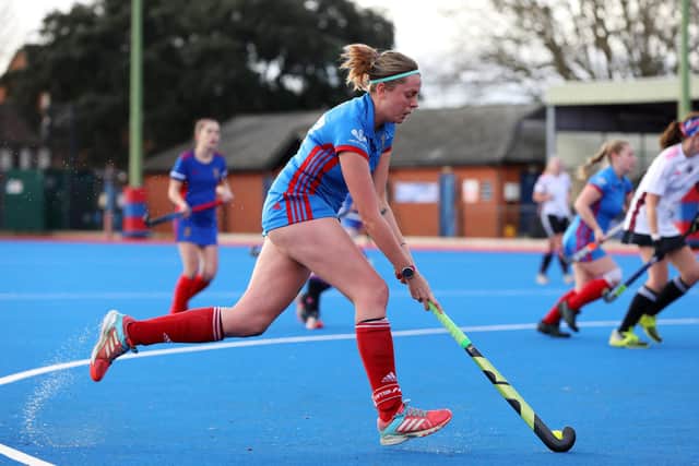 Robynne Batley in possession for US Portsmouth against Portsmouth 3rds.
Picture: Chris Moorhouse