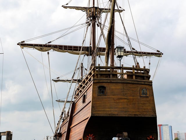 Visitors had the chance to step aboard the replica of Christopher Columbus' famous vessel