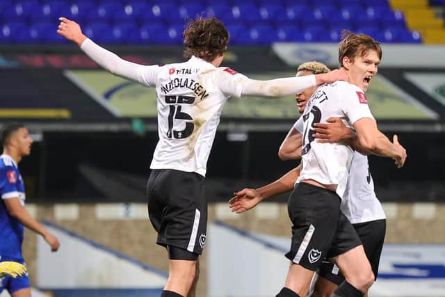 Sean Raggett celebrates his winner at Ipswich.