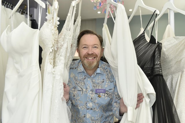 Creatiques Bridal Boutique in Albert Road, Southsea.

Pictured is: Bertie Pearce, co-owner of Creatiques.

Picture: Sarah Standing (210624-4782)