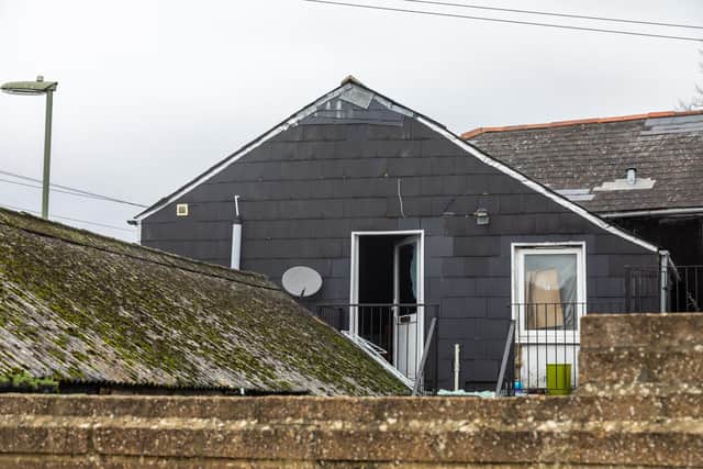 The rear of the property in Durham Street which was the scene of the fire. Picture: Mike Cooter (010122)