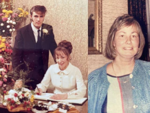 Wendy Benham has passed away at 75 and her family has paid tribute to her.
Pictured: (left) Wendy and her husband Stephen on their wedding day.