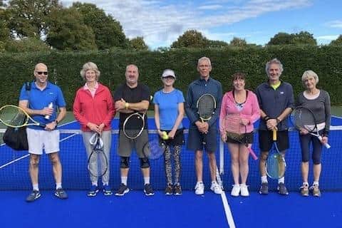 Wickham v Rowlands Castle (from left) Andy Hanney, Maggie Allan, Gary Noot, Sue North, Matt Bennett, Liz Marenghi, Paul Roux, Sue Palmer