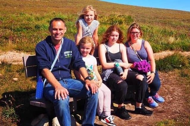 Pictured: Sophie with her dad Gareth, mum Charlotte and sisters Lucy, and Amelia.