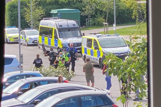 Police attend an incident on Fred Francis Close, on June 7.