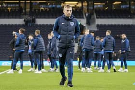 Portsmouth midfielder Joe Morrell during the FA Cup 3rd round match between Tottenham Hotspur and Portsmouth at Tottenham Hotspur Stadium, London, United Kingdom on 7 January 2023.