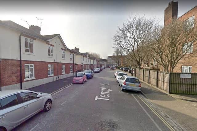 The drugs raid took place in Temple Street, Landport, last night (March 27). Picture: Google Street View.