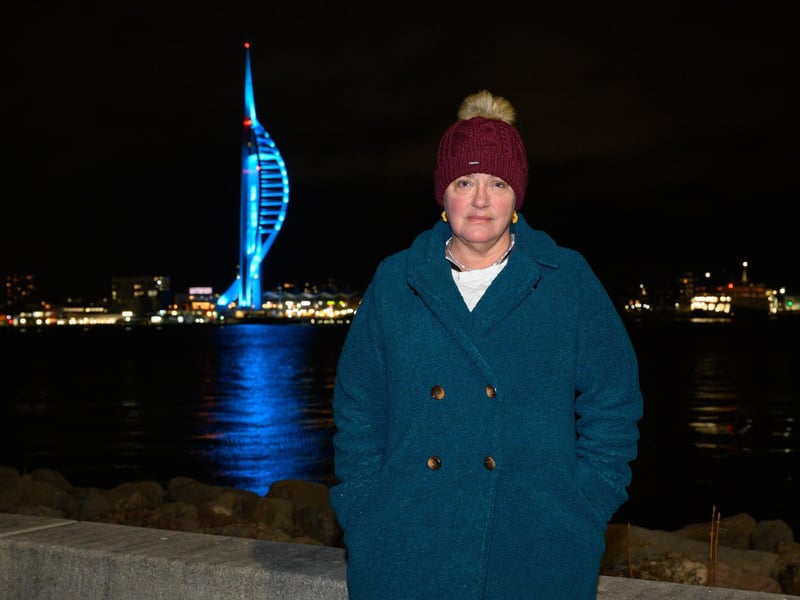 Deryn Martin with the Spinnaker Tower in the background.