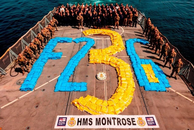 HMS Montrose pounced on a suspect dhow in a dawn raid – and five hours later Montrose’s sailors and Royal Marines had bagged 6 and half tonnes of hashish, the heaviest haul of drugs seized by allied warships in the Middle East in a decade. HMS Montrose was deployed as part of the international Combined Task Force 150, which tackles terrorism and criminal activity in the region.