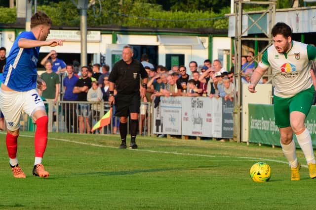 Bradley Lethbridge faced Pompey during pre-season, pictured here taking on Zak Swanson. Picture: Adam Holt