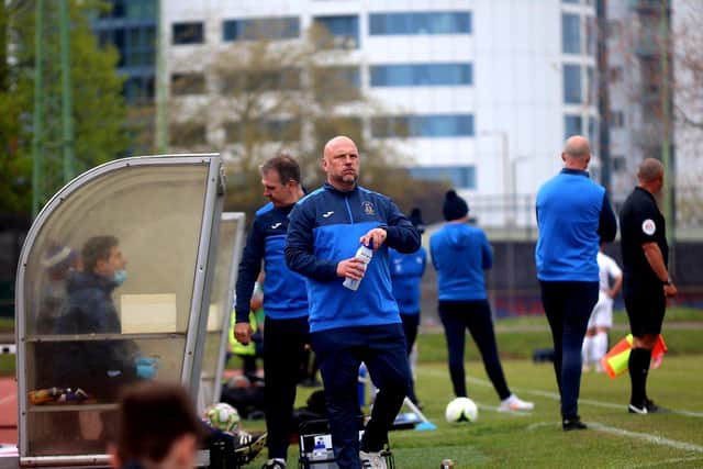US Portsmouth boss Glenn Turnbull during Saturday's FA Vase semi-final. Picture: Tom Phillips