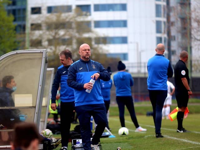 US Portsmouth boss Glenn Turnbull during Saturday's FA Vase semi-final. Picture: Tom Phillips