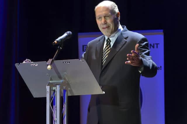 Michael Eisner addresses members of the Pompey Supporters' Trust at the Guildhall in May 2017  Picture: Neil Marshall