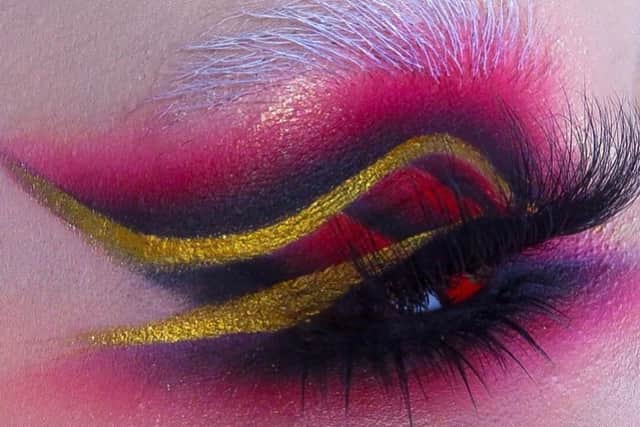 Ria practiced her eye-liner and other makeup techniques during lockdown, and has since gained 850,000 followers on TikTok. Picture: Ria Kelly