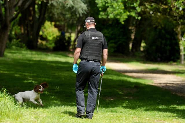 Police were seen at Staunton Country Park on Sunday, May 17. PC Sainsbury co-ordinated the search.Picture: Sarah Standing (170520-2090)