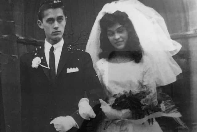 Derek and Colleen Collins, of North End, Portsmouth, on their wedding day, August 23, 1963