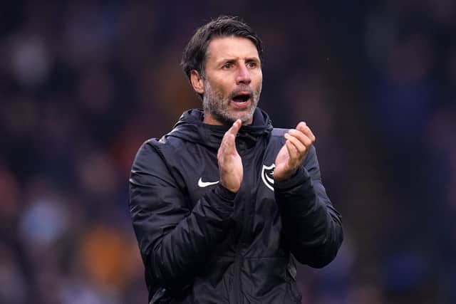 Danny Cowley has urged the Fratton faithful to keep the faith as he attempts to steer Pompey towards promotion. Picture: John Walton/PA Wire.