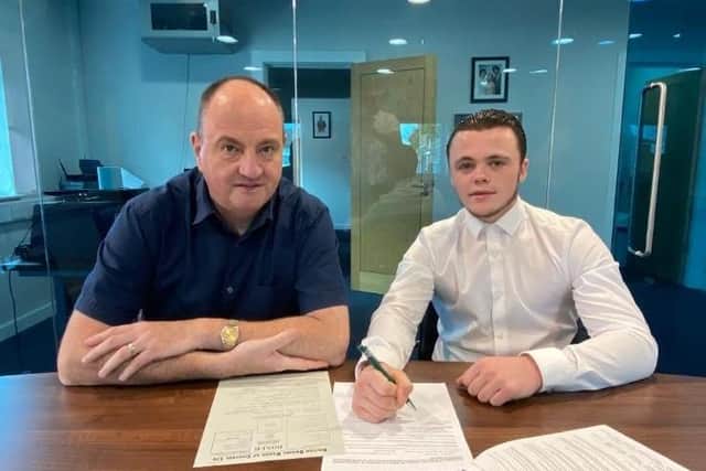 Jack McLoughlin, right, has signed a three-year deal with promoter Steve Goodwin