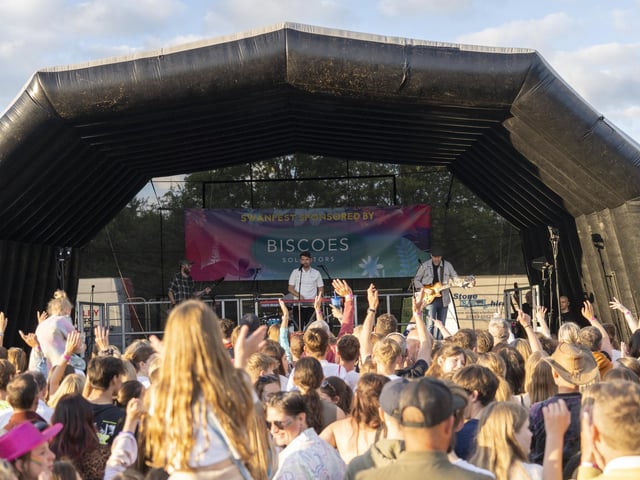 Festival goers enjoying the music at Swanfest 2024