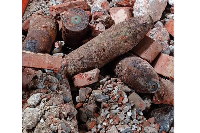 The artillery shells that were found last Wednesday and retrieved by officers. Picture: Gosport police