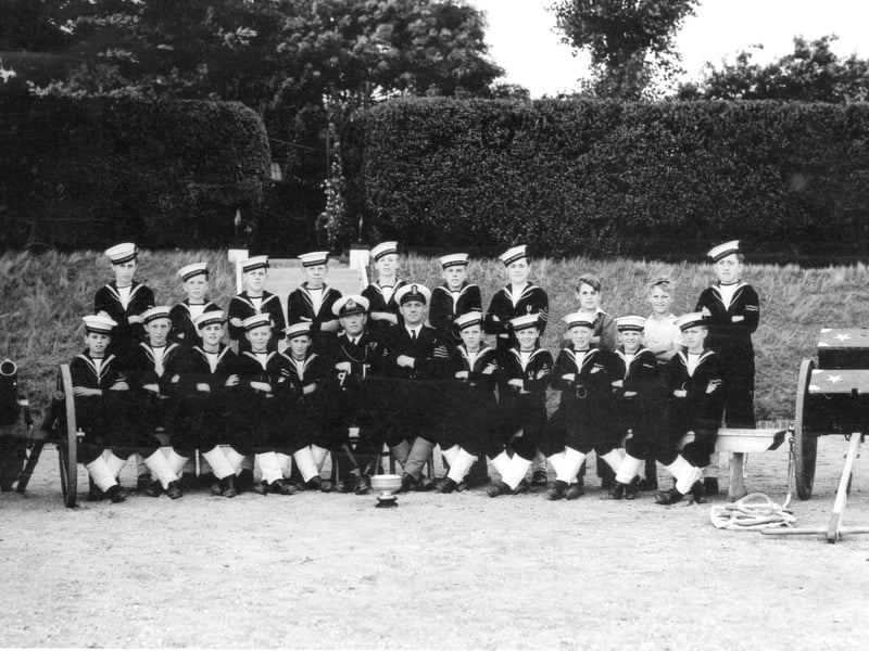 The naval cadet field gun crew of 1951, winners of the Brickwoods trophy in the competition held at HMS Excellent, Whale Island